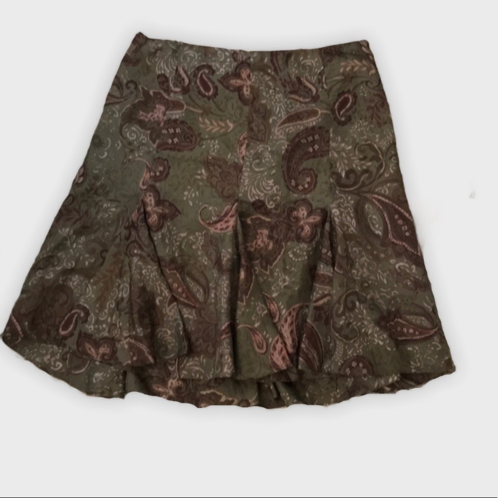 Ralph Lauren Silk Paisley Skirt